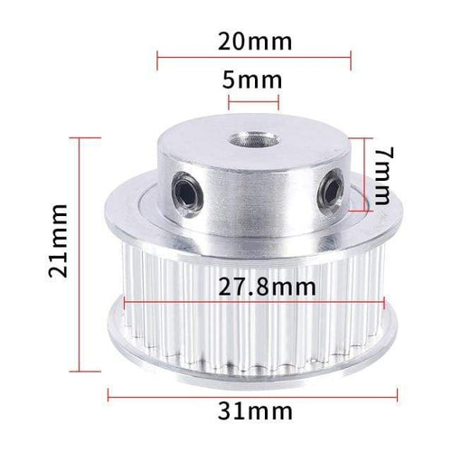 Planet Gates 30T W10 B5 2pcs 3GT 30 Tooth Pulley Wheel 3D Printer Parts Bore 5mm 6.35mm 8mm GT3 Timing Pulley Aluminium Gear Belt Width 10mm