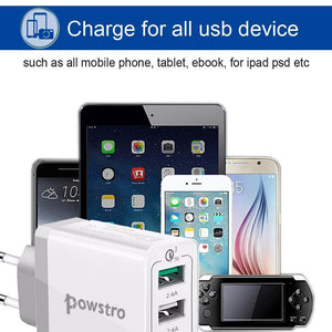 Planet Gates 30W Quick Charge 3.0 USB Charger 3 USB Mobile Phone Charger Adapter Wall Chargers for iPhone Samsung Android Phone