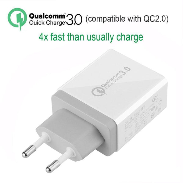 Planet Gates 30W Quick Charge 3.0 USB Charger 3 USB Mobile Phone Charger Adapter Wall Chargers for iPhone Samsung Android Phone