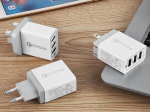 Planet Gates 30W Quick Charge 3.0 USB Charger 3 USB Mobile Phone Charger Adapter Wall Chargers for iPhone Samsung Android Phone