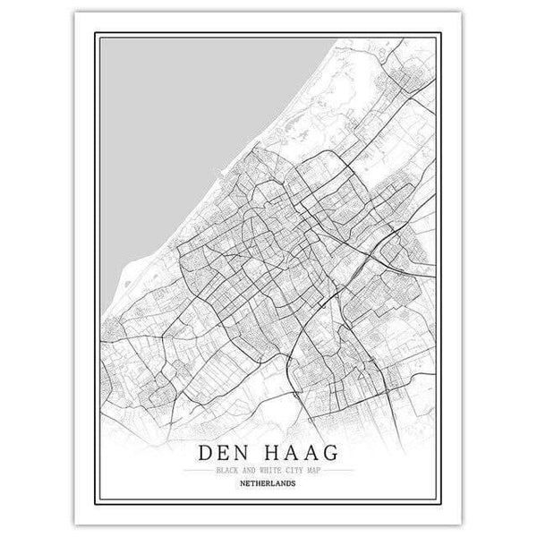 Netherlands Black White World City Map Poster Nordic Living Room Amsterdam Breda Wall Art Pictures Home Decor Canvas Painting