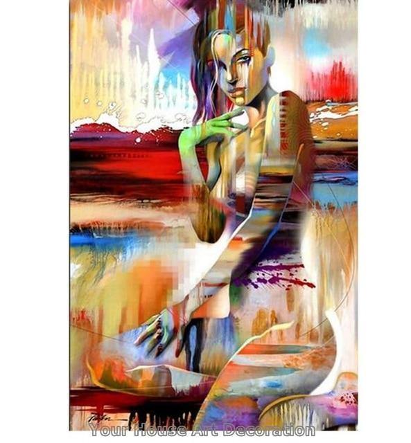 Nordic Canvas Painting Fashion Sex Figure Picture Wall Art Home Decor Poster Living Room Girl Bedroom Abstract Art Oil Painting