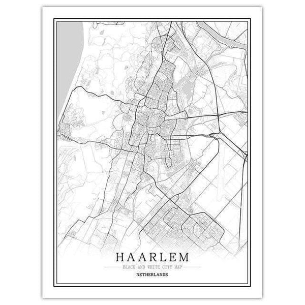 Netherlands Black White World City Map Poster Nordic Living Room Amsterdam Breda Wall Art Pictures Home Decor Canvas Painting