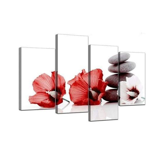 Planet Gates 30x60 30x80cm Unfram / Red Large Teal Grey and White Lily Floral Canvas Wall Art Pictures for Bedroom Wall Decor Flower Prints Multi Wall Art Dining Room