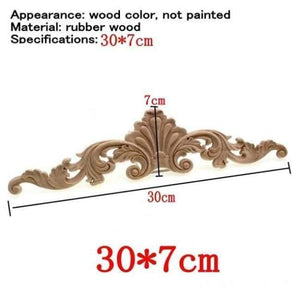 Planet Gates 30X7cm Natural Oak Wood Carved Applique Furniture Decorative Figurine Miniatures Model Home Decoration Accessories