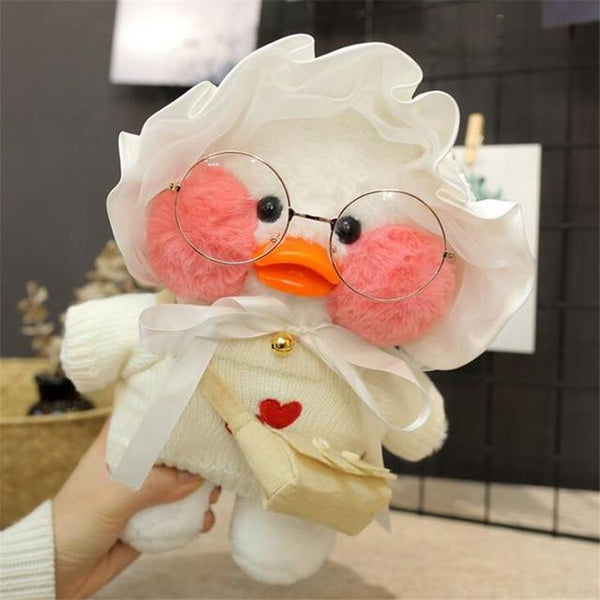 Planet Gates 31 Kawaii Cartoon LaLafanfan 30cm Cafe Duck Plush Toy Stuffed Soft Kawaii Duck Doll Animal Pillow Birthday Gift for Kids Children