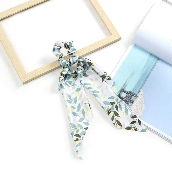 Women Streamers Scrunchies Polka Dot Floral Print Elastic Bow Hair Rope Girl Hair Ties Korean Sweet Hair Accessories Headwear