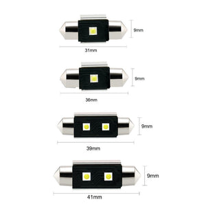 Planet Gates 31mm 2Pcs C5W LED Bulbs Canbus Festoon Light 31mm 36mm 39mm 41mm 6500K White Auto Dome Lamp License Plate Car Lights D020