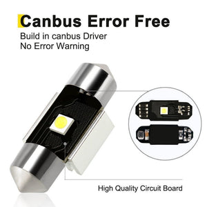 Planet Gates 31mm 2Pcs C5W LED Bulbs Canbus Festoon Light 31mm 36mm 39mm 41mm 6500K White Auto Dome Lamp License Plate Car Lights D020
