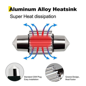 Planet Gates 31mm 2Pcs C5W LED Bulbs Canbus Festoon Light 31mm 36mm 39mm 41mm 6500K White Auto Dome Lamp License Plate Car Lights D020