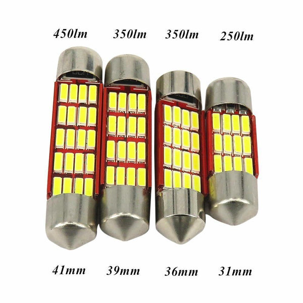 Planet Gates 31mm 2x Canbus LED Light Bulb C5W C10W 31mm 36mm 39mm 41mm SV8.5 4014 SMD Auto Led Lamp Car Interior Dome Map License Plate Light