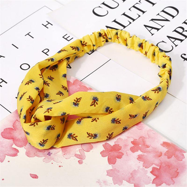 Fashion Floral Print Knot Women Headband Vintage Hairband Girls Headwear Leopard Headband  Hair Accessories