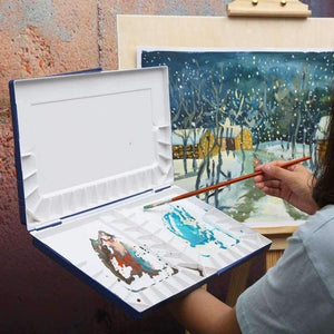 Planet Gates 32 grid Moisturizing Water Color Painting Palette Professional Plastic Watercolor Art Palette Supplies paleta acuarela