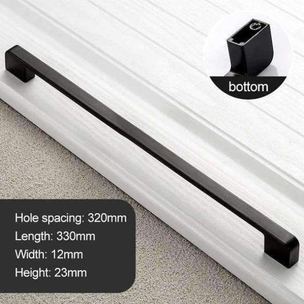 Planet Gates 320mm Hole spacing 96-320mm Cabinet Handle and Knobs Drawer Simple Pull Chest Bookcase Furniture Door Handles Wardrobe Garderobe Hardware Black