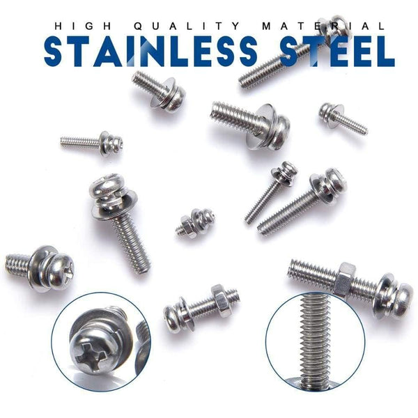 320pcs M2 M3 M4 Screws Phillips Pan Head Screws Bolt and Nut Flat Washers Machine Screws Set Stainless Steel Screws