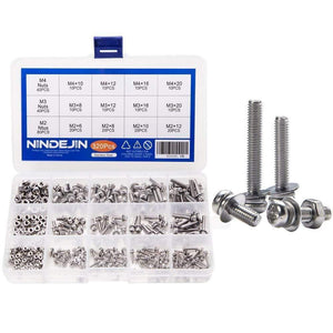 320pcs M2 M3 M4 Screws Phillips Pan Head Screws Bolt and Nut Flat Washers Machine Screws Set Stainless Steel Screws