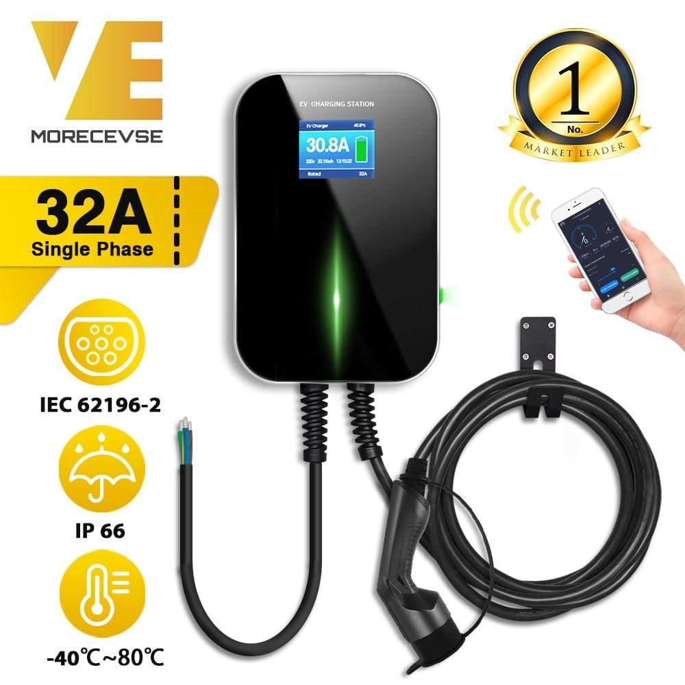 Planet Gates 32A 1Phase APP Wifi EVSE Wallbox EV Charger Electric Vehicle Charging Station with Type 2 Cable IEC 62196-2 for MINI Cooper