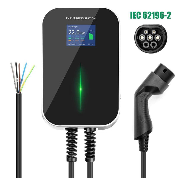 Planet Gates 32A 3Phase EVSE Wallbox EV Charger Electric Vehicle Charging Station Type 2 Socket IEC 62196-2 22KW for Audi for Volkswagen