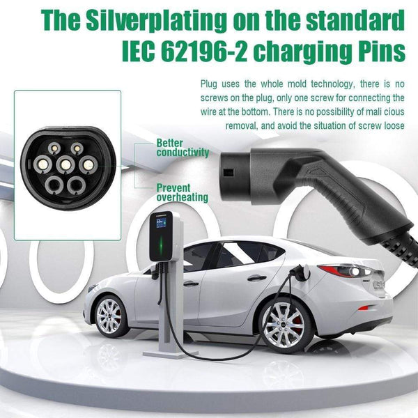 Planet Gates 32A 3Phase EVSE Wallbox EV Charger Electric Vehicle Charging Station Type 2 Socket IEC 62196-2 22KW for Audi for Volkswagen
