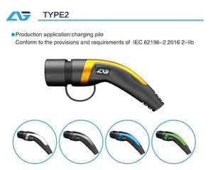 Planet Gates 32A EV Charger Cable 7KW Type 2 to Type 2 IEC 62196 EV Charging Plug With 5 Meter Spiral cable TUV/UL Mennekes 2 Connector