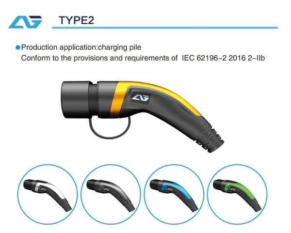 Planet Gates 32A EV Charger Cable 7KW Type 2 to Type 2 IEC 62196 EV Charging Plug With 5 Meter Spiral cable TUV/UL Mennekes 2 Connector