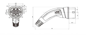 Planet Gates 32A EV Charger Cable 7KW Type 2 to Type 2 IEC 62196 EV Charging Plug With 5 Meter Spiral cable TUV/UL Mennekes 2 Connector