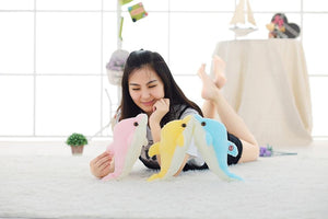 Planet Gates 32cm Creative Luminous Plush Dolphin Doll Glowing Pillow, Colorful LED Light  Animal Toys Kids Children's Gift YYT220