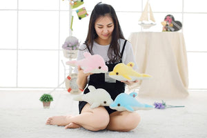 Planet Gates 32cm Creative Luminous Plush Dolphin Doll Glowing Pillow, Colorful LED Light  Animal Toys Kids Children's Gift YYT220