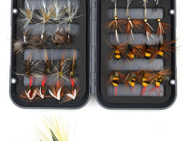 Planet Gates 32Pcs/Box Trout Nymph Fly Fishing Lure Dry/Wet Flies Nymphs Ice Fishing Lures Artificial Bait with Boxed