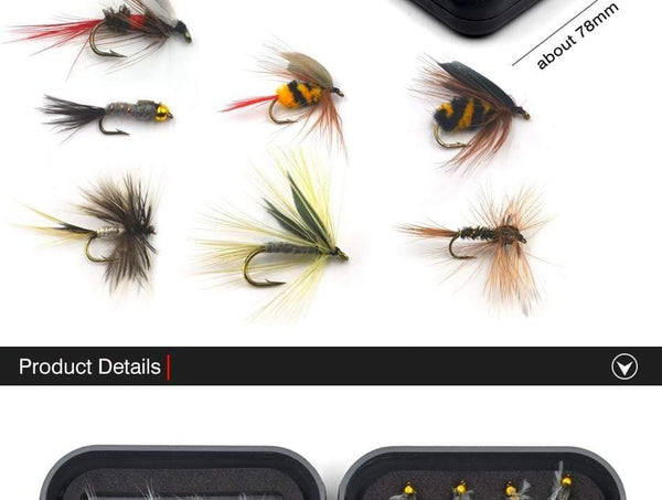 Planet Gates 32Pcs/Box Trout Nymph Fly Fishing Lure Dry/Wet Flies Nymphs Ice Fishing Lures Artificial Bait with Boxed
