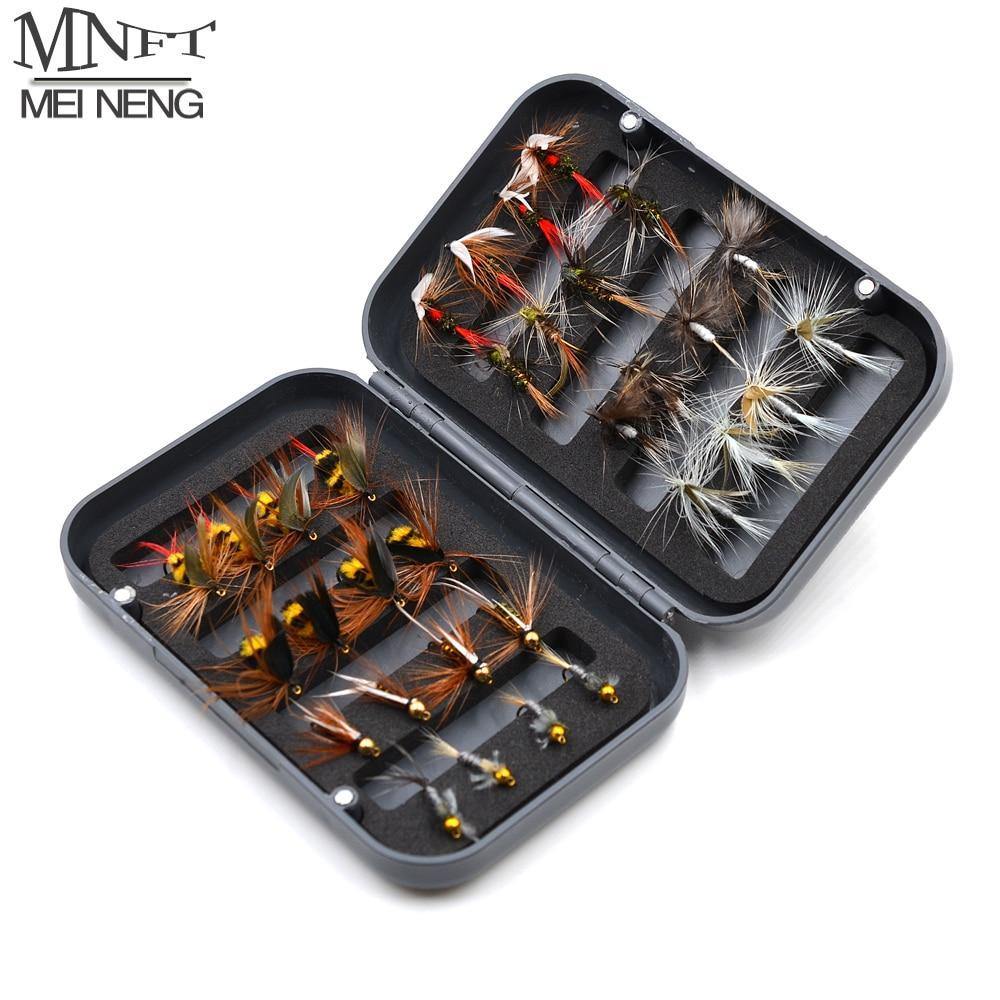 Planet Gates 32Pcs/Box Trout Nymph Fly Fishing Lure Dry/Wet Flies Nymphs Ice Fishing Lures Artificial Bait with Boxed
