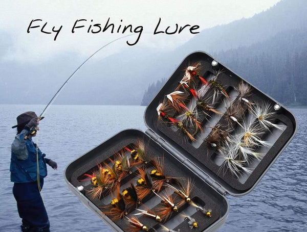 Planet Gates 32Pcs/Box Trout Nymph Fly Fishing Lure Dry/Wet Flies Nymphs Ice Fishing Lures Artificial Bait with Boxed