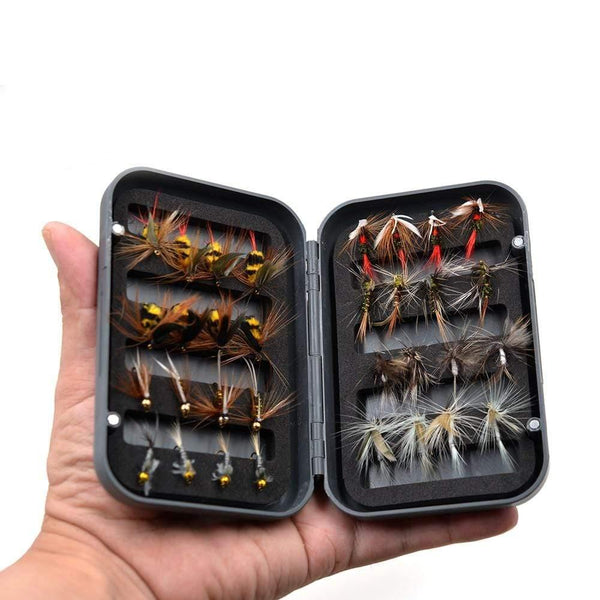 Planet Gates 32Pcs/Box Trout Nymph Fly Fishing Lure Dry/Wet Flies Nymphs Ice Fishing Lures Artificial Bait with Boxed