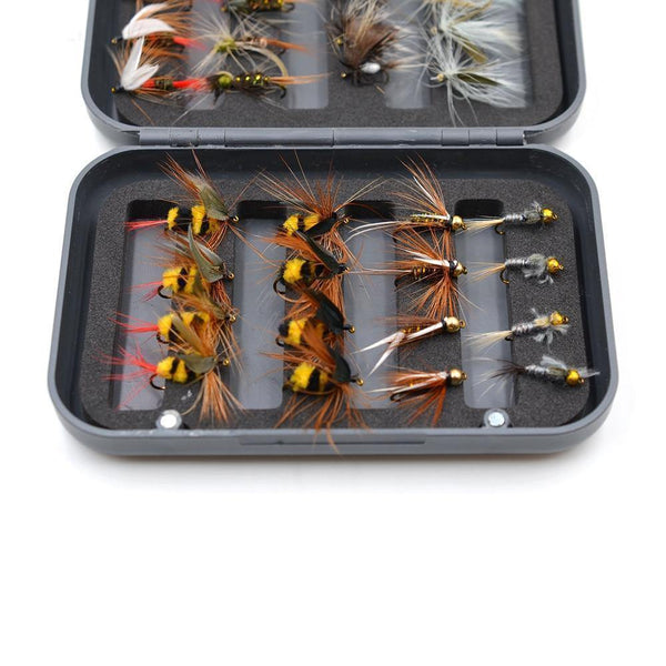Planet Gates 32Pcs/Box Trout Nymph Fly Fishing Lure Dry/Wet Flies Nymphs Ice Fishing Lures Artificial Bait with Boxed