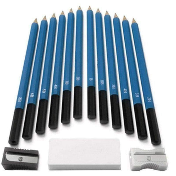 Planet Gates 32Pcs/lot Sketch Drawing Tool Set Profession Painting Set  Art Supplies Pencil Stick Eraser Knife Pencil Extender Sharpener