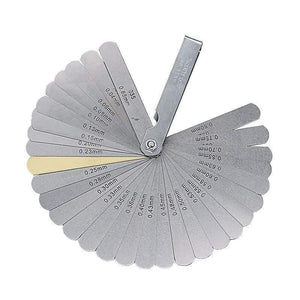 32pcs Range Finder  Feeler Gauge Valve Teaching Feeler  Gauge 0.04-0.88 mm Gap Size .0015-.035 Copper Sheet  Brand New