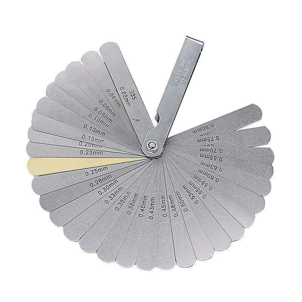 32pcs Range Finder  Feeler Gauge Valve Teaching Feeler  Gauge 0.04-0.88 mm Gap Size .0015-.035 Copper Sheet  Brand New
