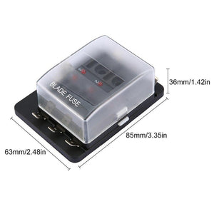 32V 25A 6 Way LED Illuminated Automotive Blade Fuse Holder Box Circuit Fuse Block for Autos Airplanes Tankers Ships