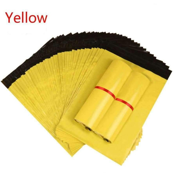 Planet Gates 32x45cm 100pcs Mail Packaging Poly Mailer Package Shipping Plastic Mailing Bag By Envelope Courier Yellow Wholesale Bulk Self-Adhesive Supplies