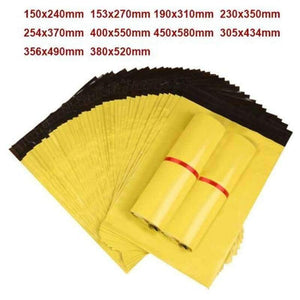 Planet Gates 32x45cm 100pcs Mail Packaging Poly Mailer Package Shipping Plastic Mailing Bag By Envelope Courier Yellow Wholesale Bulk Self-Adhesive Supplies
