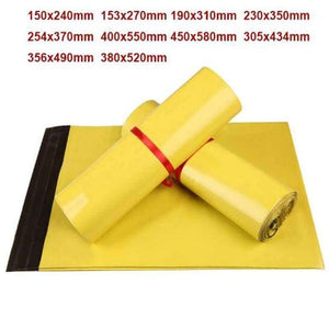 Planet Gates 32x45cm 100pcs Mail Packaging Poly Mailer Package Shipping Plastic Mailing Bag By Envelope Courier Yellow Wholesale Bulk Self-Adhesive Supplies