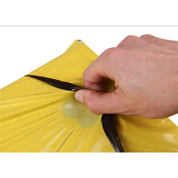 Planet Gates 32x45cm 100pcs Mail Packaging Poly Mailer Package Shipping Plastic Mailing Bag By Envelope Courier Yellow Wholesale Bulk Self-Adhesive Supplies