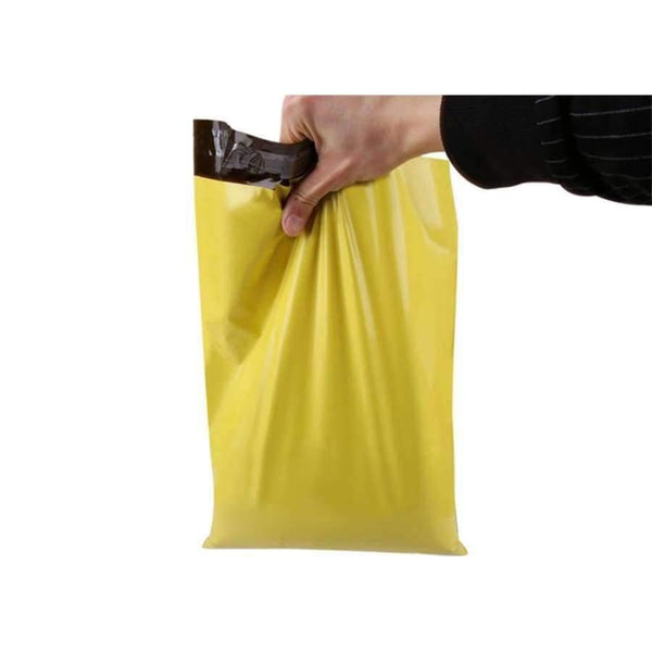 Planet Gates 32x45cm 100pcs Mail Packaging Poly Mailer Package Shipping Plastic Mailing Bag By Envelope Courier Yellow Wholesale Bulk Self-Adhesive Supplies