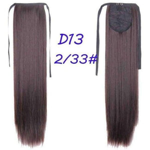 Planet Gates #33 / 22inches / China 100g/piece 22 inch Long Ponytail Hair Extension Tail Hairpiece Straight Brown Synthetic Women's Hair High Temperature Fiber