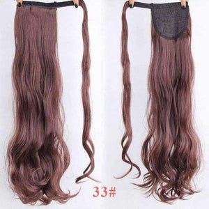 Planet Gates #33 / 22inches / China 22" Long Wave Clip In Hair Tail False Hair Ponytail Hairpiece With Hairpins Synthetic Wig Pony Tail Hair Extensions
