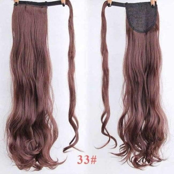 Planet Gates #33 / 22inches / China 22" Long Wave Clip In Hair Tail False Hair Ponytail Hairpiece With Hairpins Synthetic Wig Pony Tail Hair Extensions