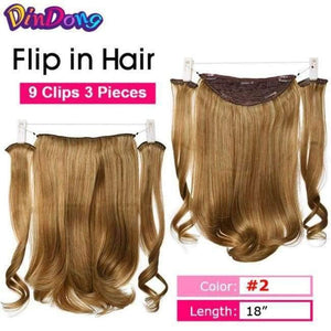 Planet Gates #33 / 24inches Synthetic Fish Line Hair Wavy Clip in Hair Extensions 3/4 Half Wig 3 Styles Available Premium Heat Resistant Hair