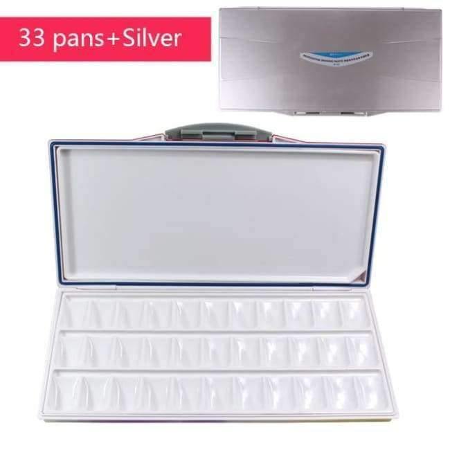 Planet Gates 18 pans  blue Quality Empty Watercolor Palette Paints Tins Box for Professional Art Painting Palette Supplies acrylic moisturizing