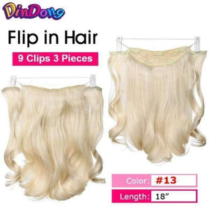 Planet Gates 33J# / 18inches Synthetic Flip In Hair Wavy Clip in Hair Extensions 3/4 Half Wig 3 Styles 50 Colors Available Premium Heat Resistant