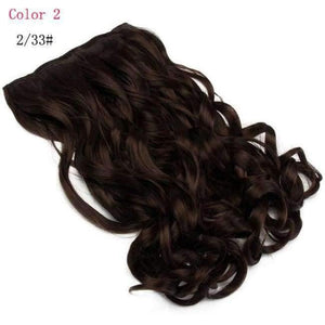Planet Gates 33J# / 24inches 24'' Clip in Hair Extensions Natural One Pieces 5Clips Heat Resistant Synthetic Hair Wavy Ombre Hairpiece Women Wigs